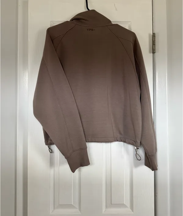 Abercrombie YPB Taupe Zip-Front Sweatshirt Jacket - Image 2