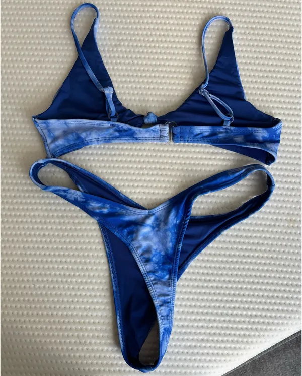 Freedom Ravewear Blue Tie-Dye Bikini Set - Image 2