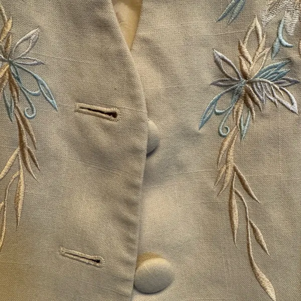 Elegant Cream Yellow Embroidered Women's‎ Jacket - Image 7