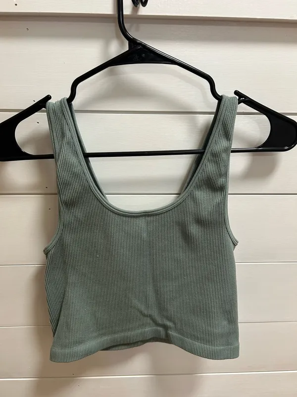 Light blue & olive green tank top - Image 4