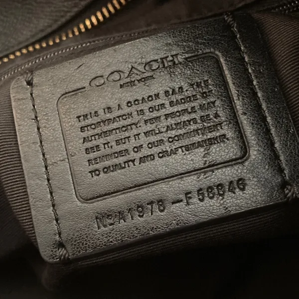Coach Black Leather Tote Shoulder Bag Zip Top A1978-F58846 Strap Flaw GUC - Image 10
