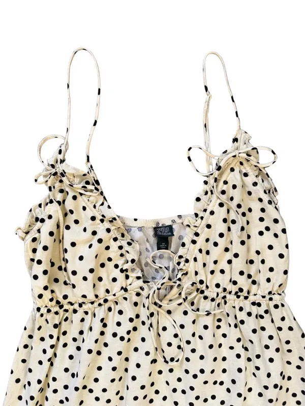 Wild fable Triangle Babydoll Slip Mini Dress Ivory Polka Dots Size XS - Image 7