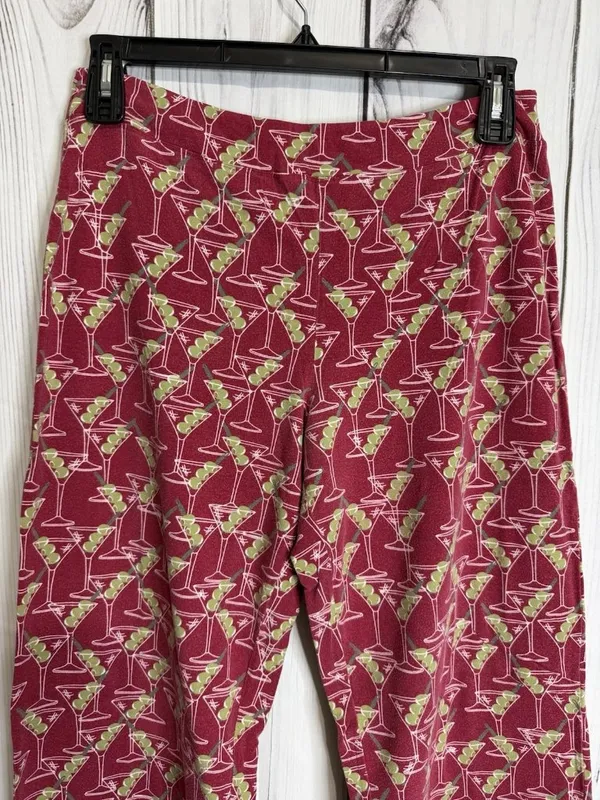 Soma Personality PJs Long Sleeve Pajama Pant Set Martini Olives Top: XL Pants: L - Image 4