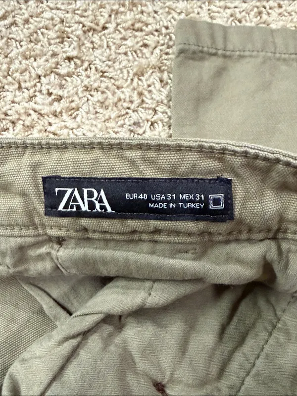 Zara Women’s Cotton Khaki Chino Pants Size 31 | Olive Green Ankle Length - Image 5