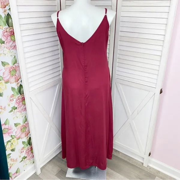 Zanzea‎ Maxi Slip Dress Maroon Red 12 Sleeveless - Image 4