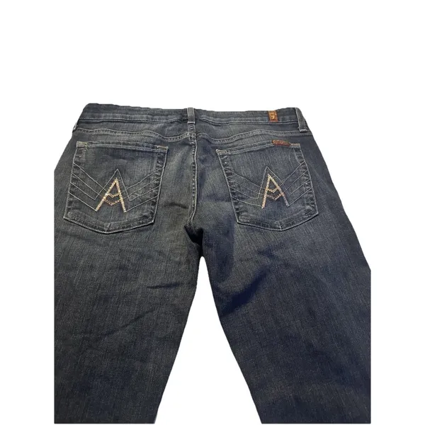 7 FOR ALL MANKIND Women jeans A Pocket Stretch Flare Mid Rise sz 31 - Image 4