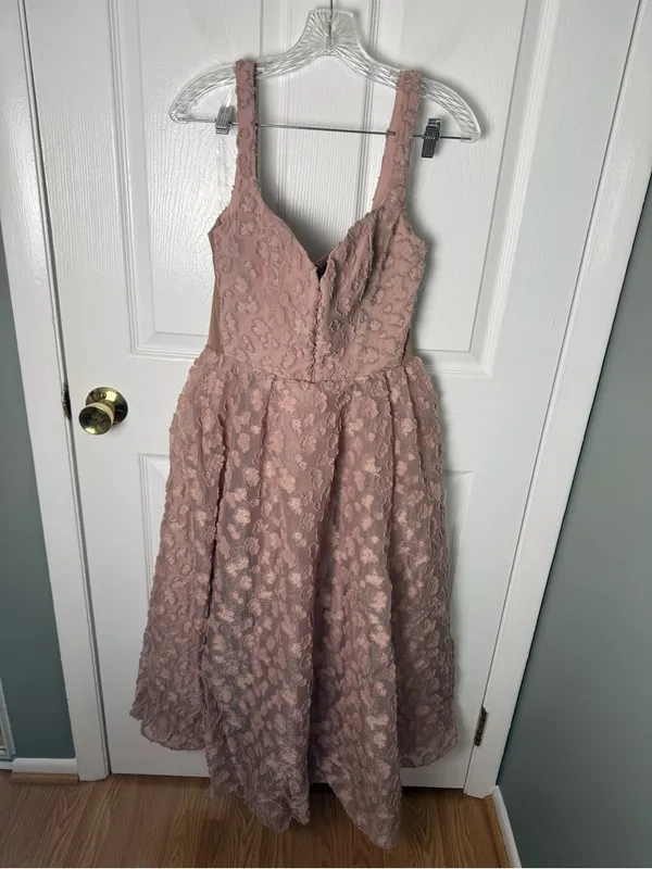 House of CB Lovely French Rose Jacquard Sweetheart Neckline Midi Dress L - Image 2