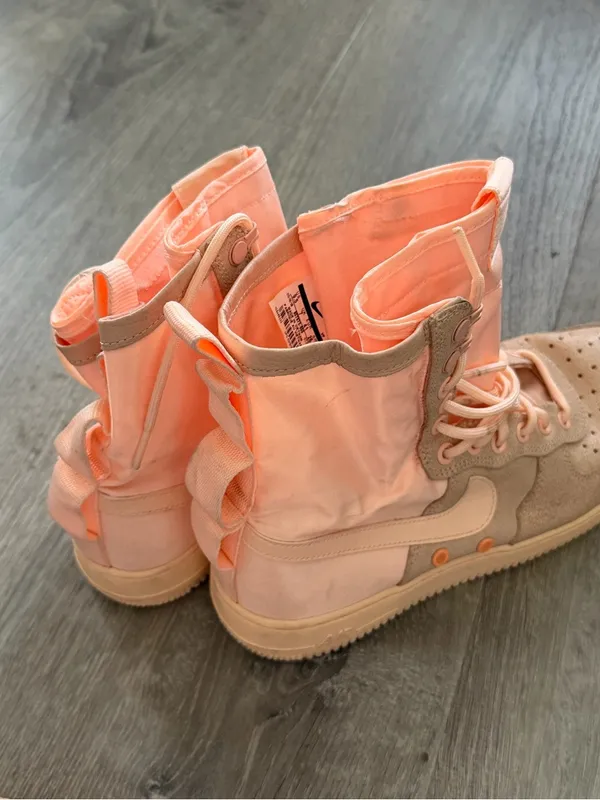 Nike SF Air Force 1 High Peach Pink Tan Women’s 9.5 Sneakers - Image 2