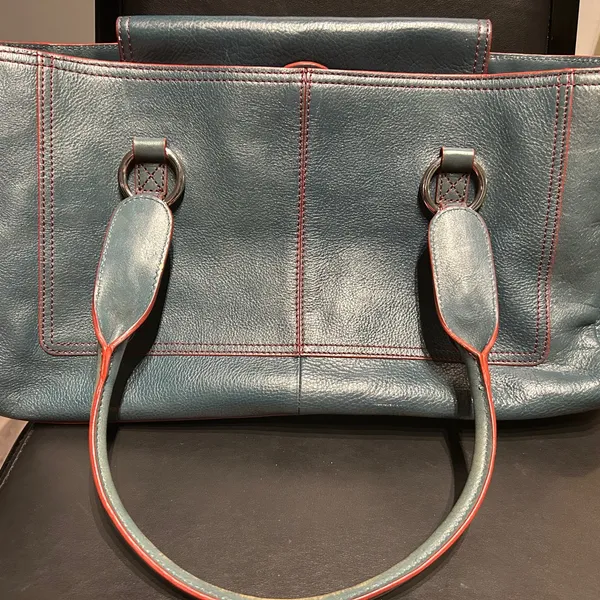 Hype Stylish Blue Leather Tote Bag - Image 12