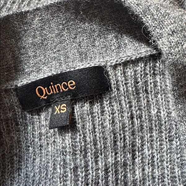 Quince Baby Alpaca-Wool Cropped Cardigan Sweater Charcoal Gray XS - Image 4