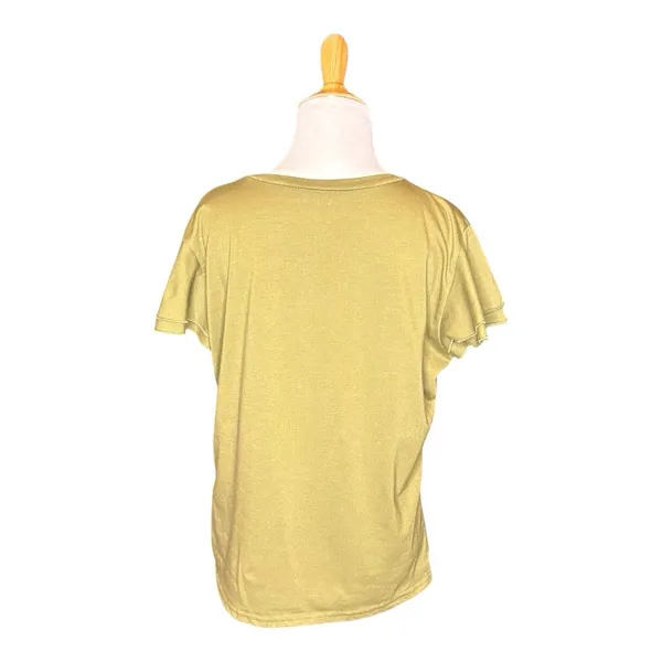 Shein Olive Green Short sleeve Top T shirt Size XL Flutter Sleeve Pull over - Image 4