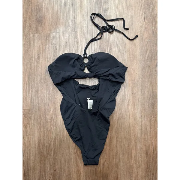 Dippin Daisys Wave Rider One Piece‎ Black Cutout Halter Swimsuit D1906JRMSC M - Image 3