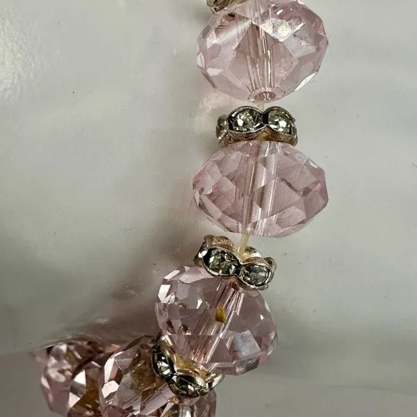 Pink crystal stretchy bracelet - Image 5