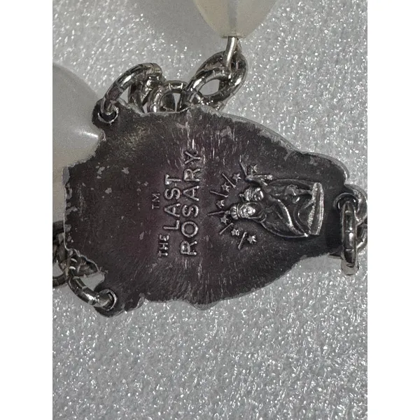 Catholic Rosary Faux Pearl Beads Silver Tone Crucifix The Last Rosary - Image 6