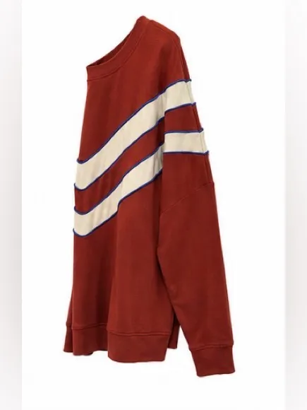 Antonio Melani rust chevron stripe oversized sweatshirt size L - Image 2