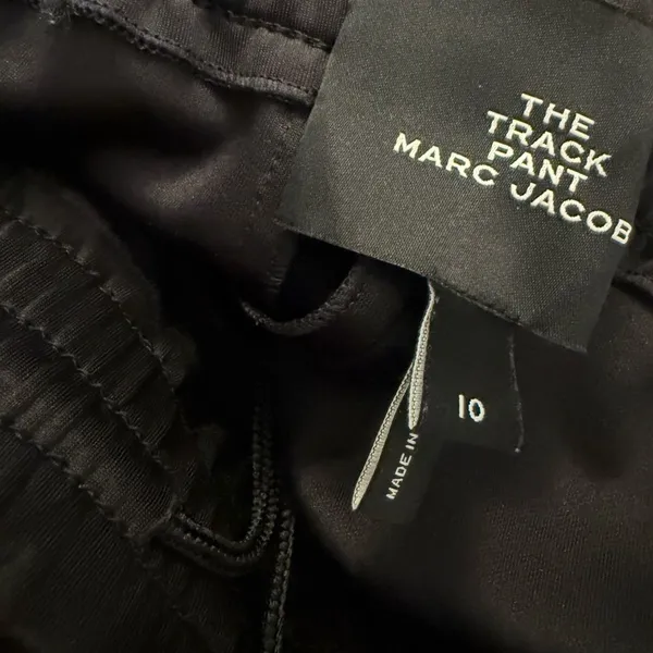 Marc Jacobs "The Track Pant" Retro Black pink white Web Logo Stripe size 10 - Image 10
