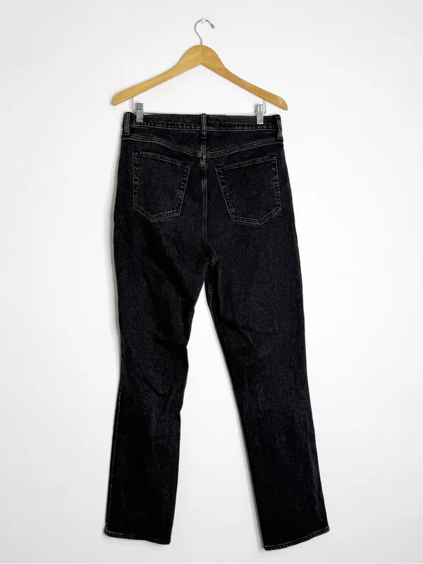 Abercrombie & Fitch 90s Slim Straight Curve Love Jeans Size 12 Long Black - Image 4