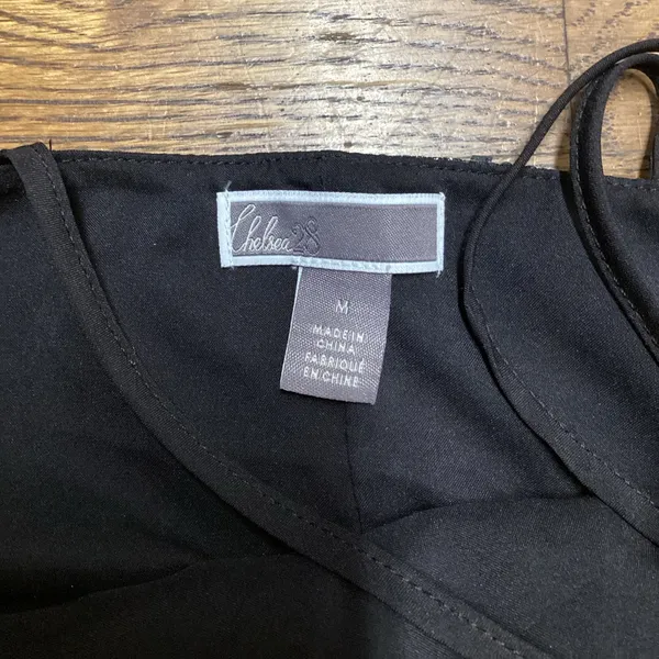 Chelsea28 Black mirrored spaghetti strap top. Size Medium. - Image 8