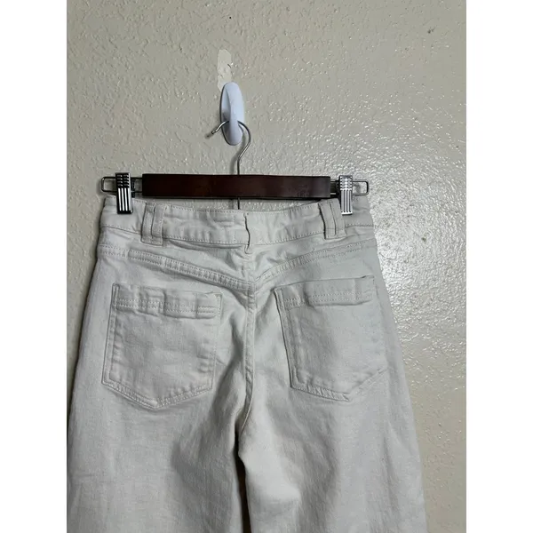 Sézane Manu Trousers in Mottled Ecru size 34 US 2 Pleated Tapered - Image 11