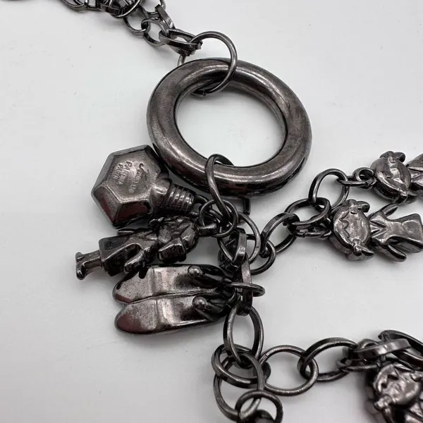 Pardma Paris charm parfum bottle shoes‎ dangle chain necklace gunmetal - Image 4