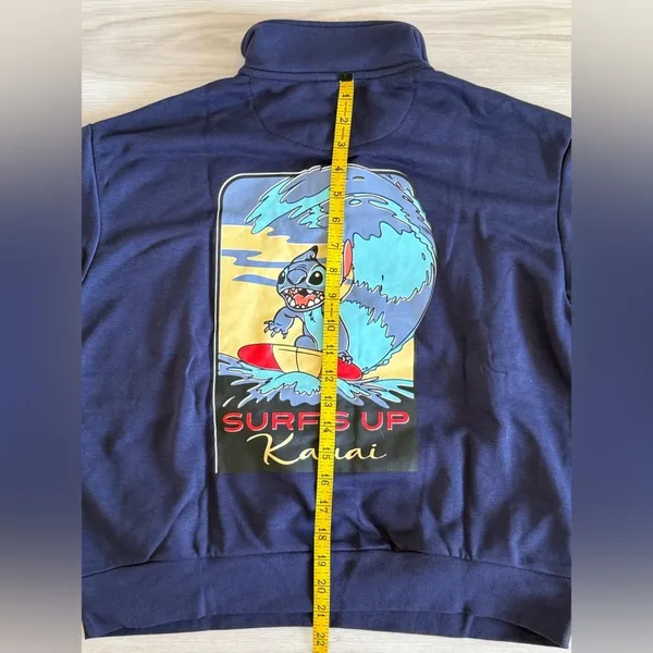 Disney Stitch Ohana Surf Quarter Zip Crew Navy Various Sizes NWT IN PACKAGE - Image 9