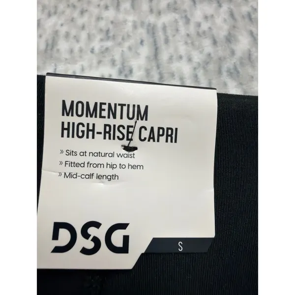 DSG Momentum Womens High-Rise Capri Leggings Pure Black Small‎ DAW12304B - Image 5