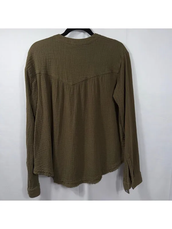 Women’s Free People Olive Gauze Tunic Top Size Small - Image 7