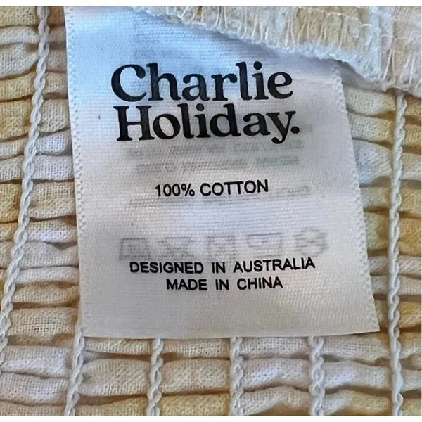 Charlie Holiday Women Size 10 Ivy Gingham Yellow Tie Cropped Top v6x - Image 6