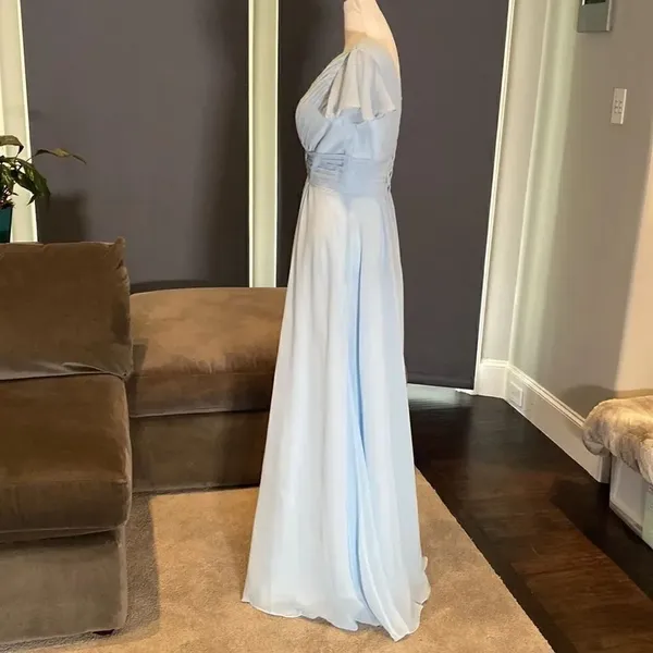 Women’s Blue Chiffon Full Length Bridesmaid Prom Party Dress Size 6 NWOT - Image 7