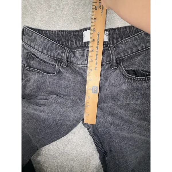 hollister low rose baggy jeans black washed size 10/30 - Image 7