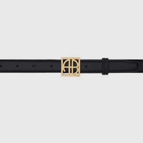 Anine Bing AB Monogram Leather Belt in Black with Gold Hardware - NWT - Image 2