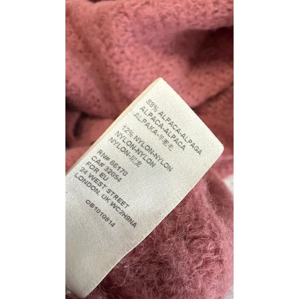 Free People Alpaca Blend V-Neck Cropped Sweater Rose Pink OB1010814 Small - Image 7