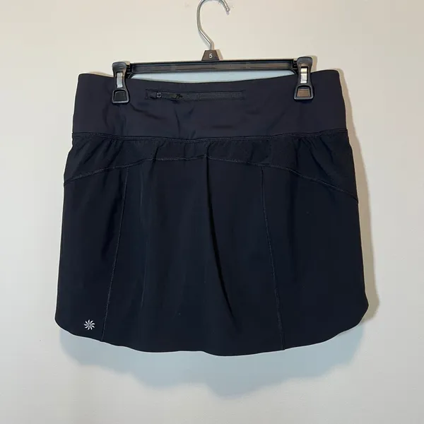 Athleta Run With It Skort Women's Medium Black Active Running Tennis Pocket - Image 3