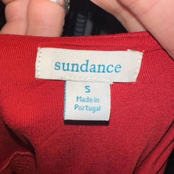 Sundance red v-neck strappy knit smocked waist maxi dress - Image 4