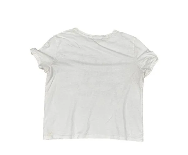 Zara graphic baby blue letter boxy cropped top tee women's medium influencer - Image 2
