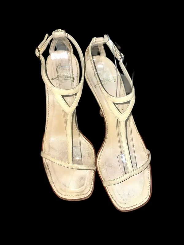 Roeposh - Tan TStrap Christian Louboutin Heels Shoes 39 1/2 - Image 12