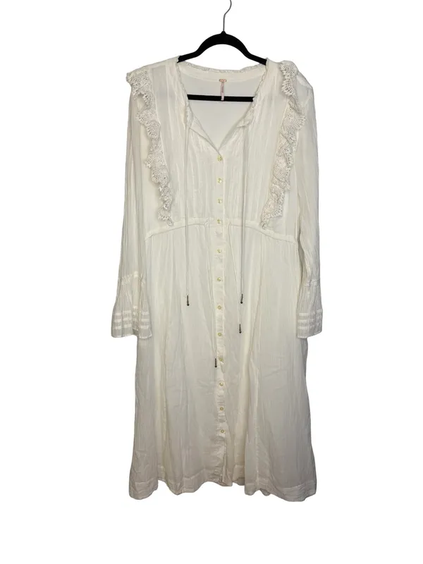 🤍 Free People Making‎ Memories Buttondown Crochet Lace Midi Dress Medium 🤍 - Image 2