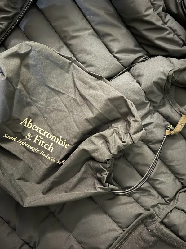 Abercrombie & Fitch Navy Packable Puffer Coat Womens Large - Image 5