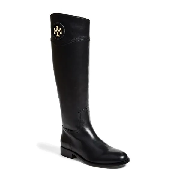 Tory Burch Ashlynn Black Boots Sz 7 Leather Riding Boots New Soles Authentic - Image 12