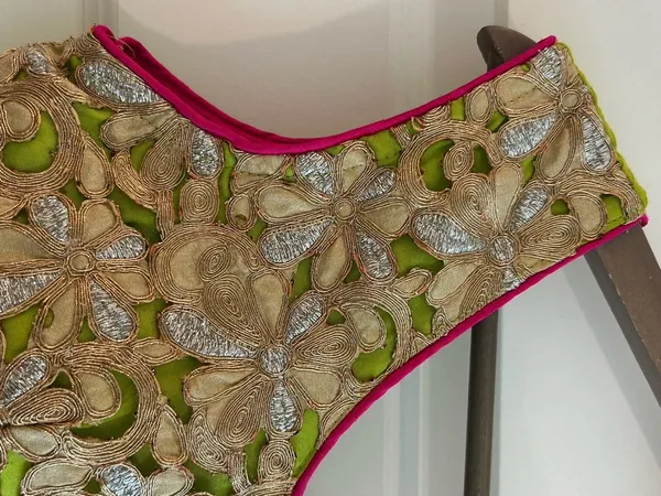 Indian Party Dress Partywear Lime Green Size M - Image 3