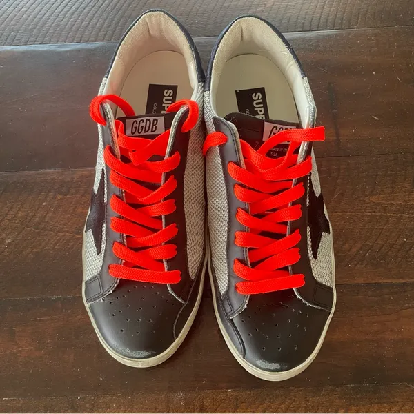 Golden Goose Superstar Sneakers‎ Mesh and Leather size 42/US 12 Orange Black - Image 5