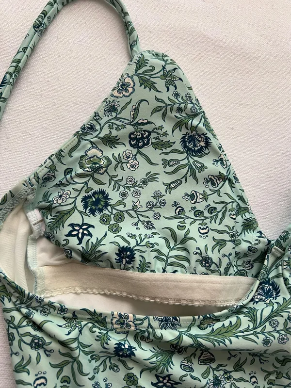 Women’s Loft Blue/Green Floral One Piece Swim Suit - Size S - Image 5