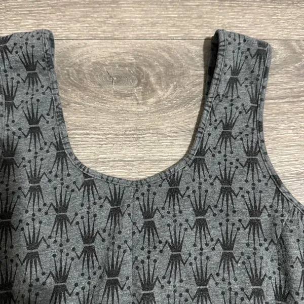 Stüssy Women Gray Crown Pattern Crop Sport Athletic Bra Size L‎ - Image 5