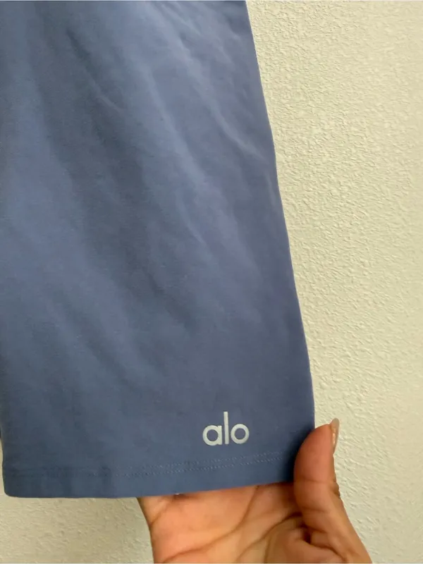 Alo Yoga Alosoft Suns Out Onesie Blue Gray Biker Romper M - Image 3