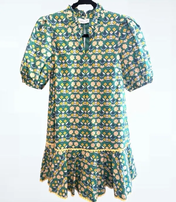 Entro Women's Garden Mini DressDress in Green Size S - Image 3
