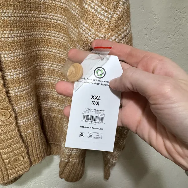 Time and Tru Women's Striped Cardigan Sweater- Size XXL NWT - Image 3