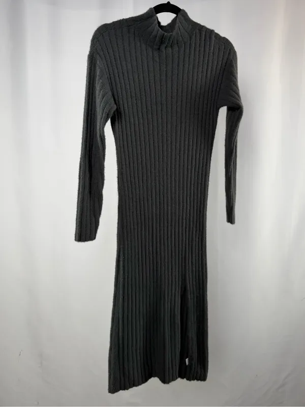 NWT Aerie‎ So Soft Ribbed Mock Neck Long Sleeve Midi Dress in Gray Size XS - Image 4