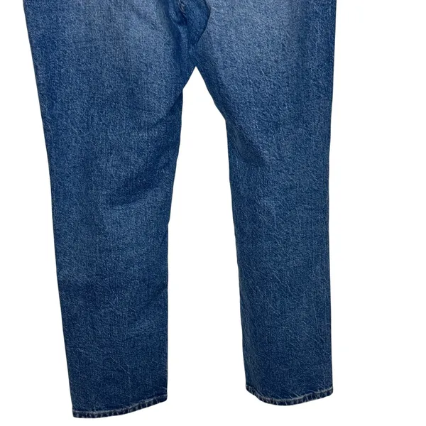 Zara Women's Jeans Distressed Boyfriend Tapered Wash Denim Blue Mid‎ Rise Size 8 - Image 9