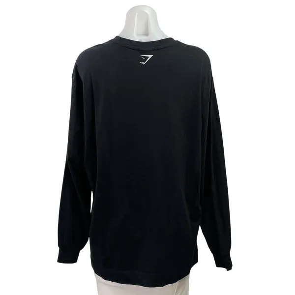 Gymshark Women's Black Strength Dept Long Sleeve Crewneck Sweatshirt Top Size M - Image 3