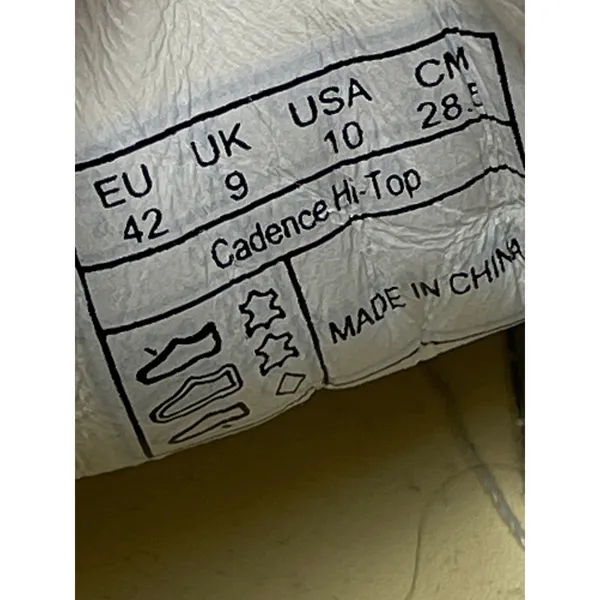 Vibram Cadence Mens White Leather Lace Up Athletic High Top Sneakers Shoes Sz 10 - Image 5